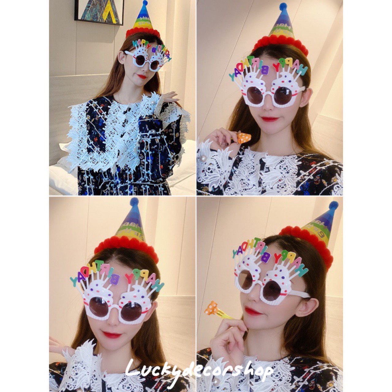 Kính Happy Birthday Đạo Cụ Chụp Ảnh Kute MH881