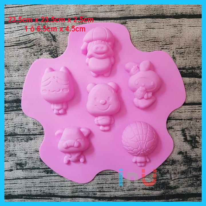 [HCM]HCM - Khuôn silicon gấu Pooh Spider man Heo cute đổ rau câu pudding làm bánh nướng nhân vật hoạt hình