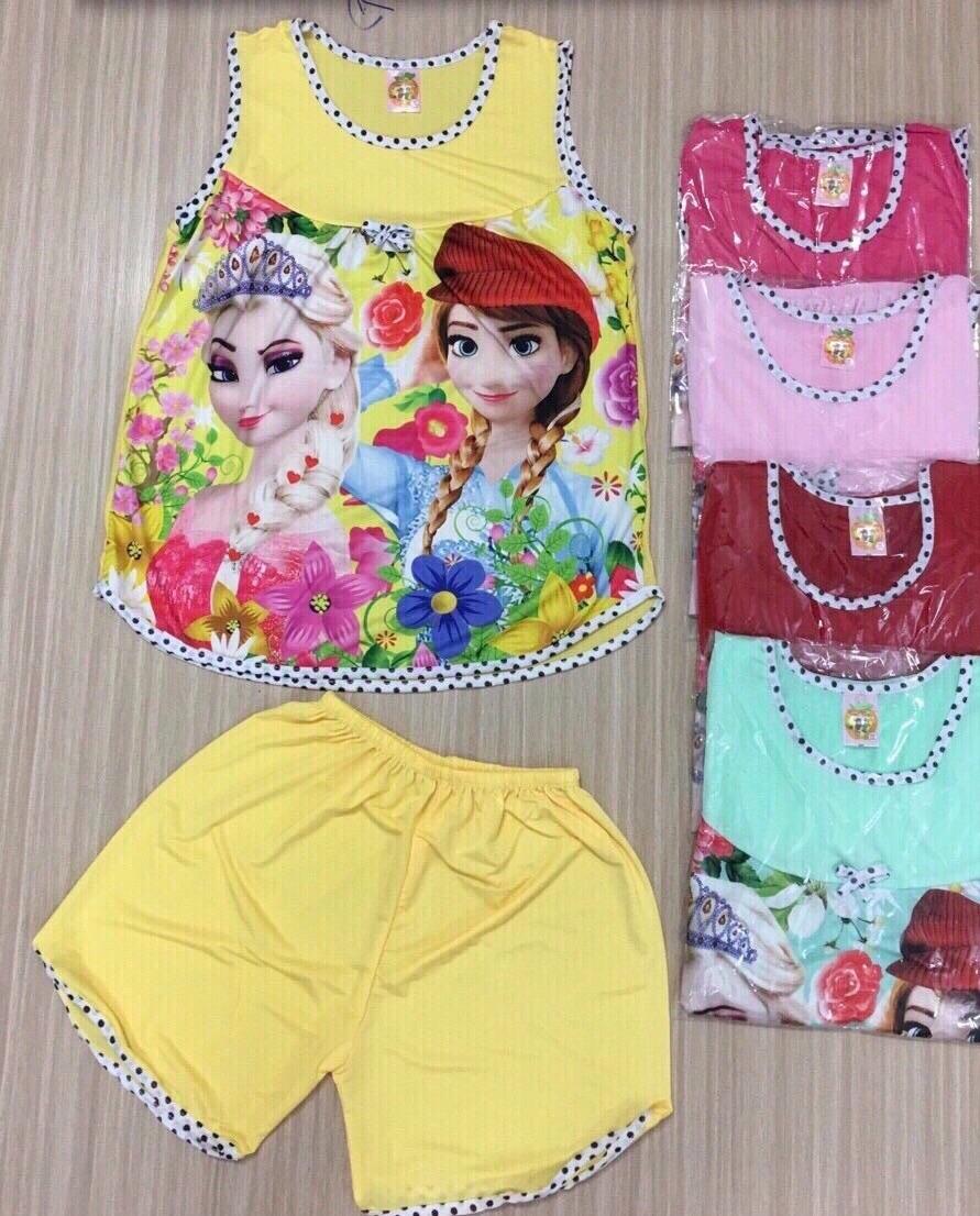 Combo 4 bộ thun lạnh bé gái hoạt hình size 30-40kg