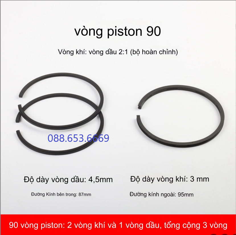 Bạc máy hơi 80, 90/ vòng piston máy nén khí 80, 90