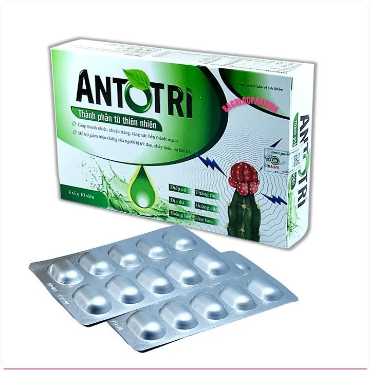 Viên uống  ANTOTRI - Giải pháp mới cho người đang bị trĩ , giảm sa bũi trĩ  - Thành phần hoàn toàn từ thiên nhiên - Hộp 30 viên