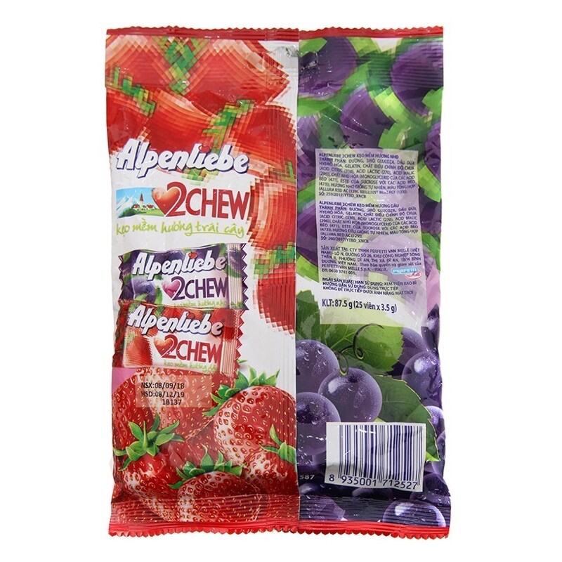 KẸO MỀM ALPENLIEBE MIX VỊ NHO-DÂU( gói nhỏ)