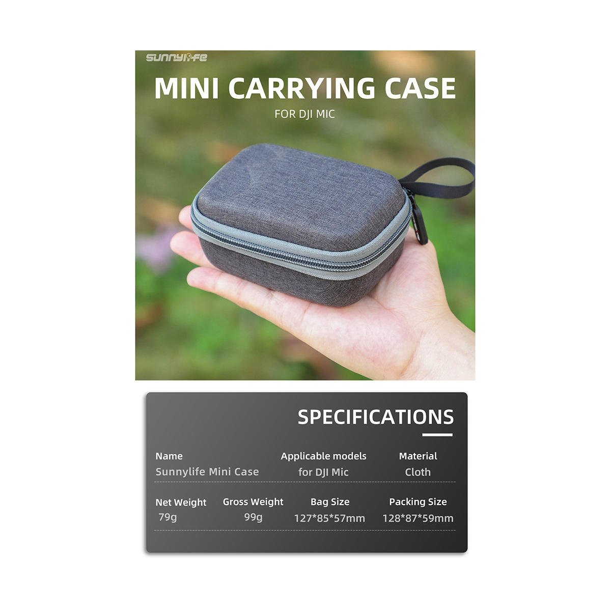 SUNNYLIFE is Suitable for DJI Mic Storage Bag, Wireless Microphone, Portable Protective Case