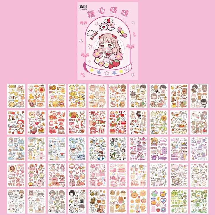 Hộp 50 Tấm Sticker trang trí dễ thương