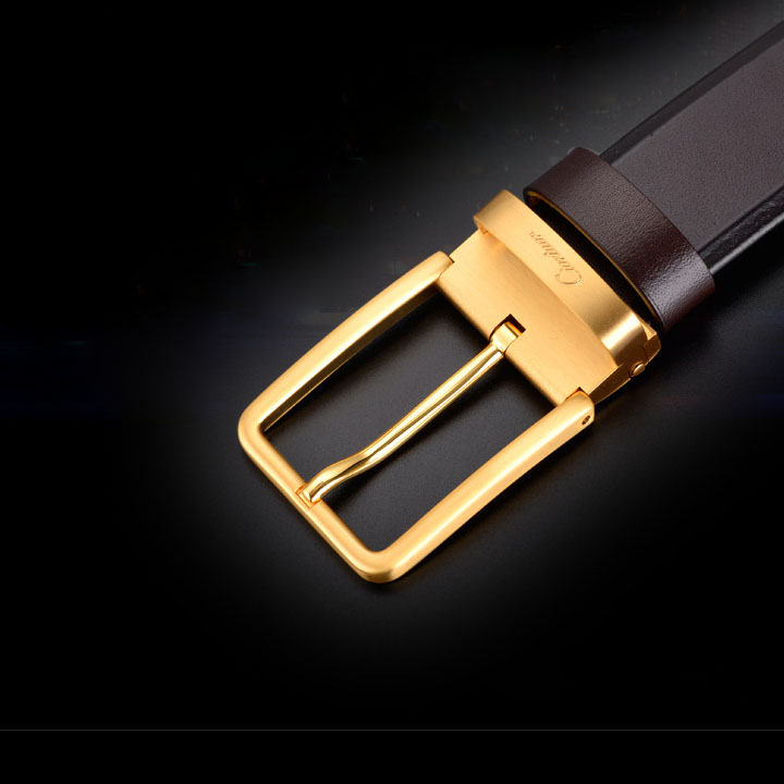 thắt lưng da dây nịt nam thắt lưng da doanh nhân thời trang nhập khẩu  italy( mạ vàng 24k)