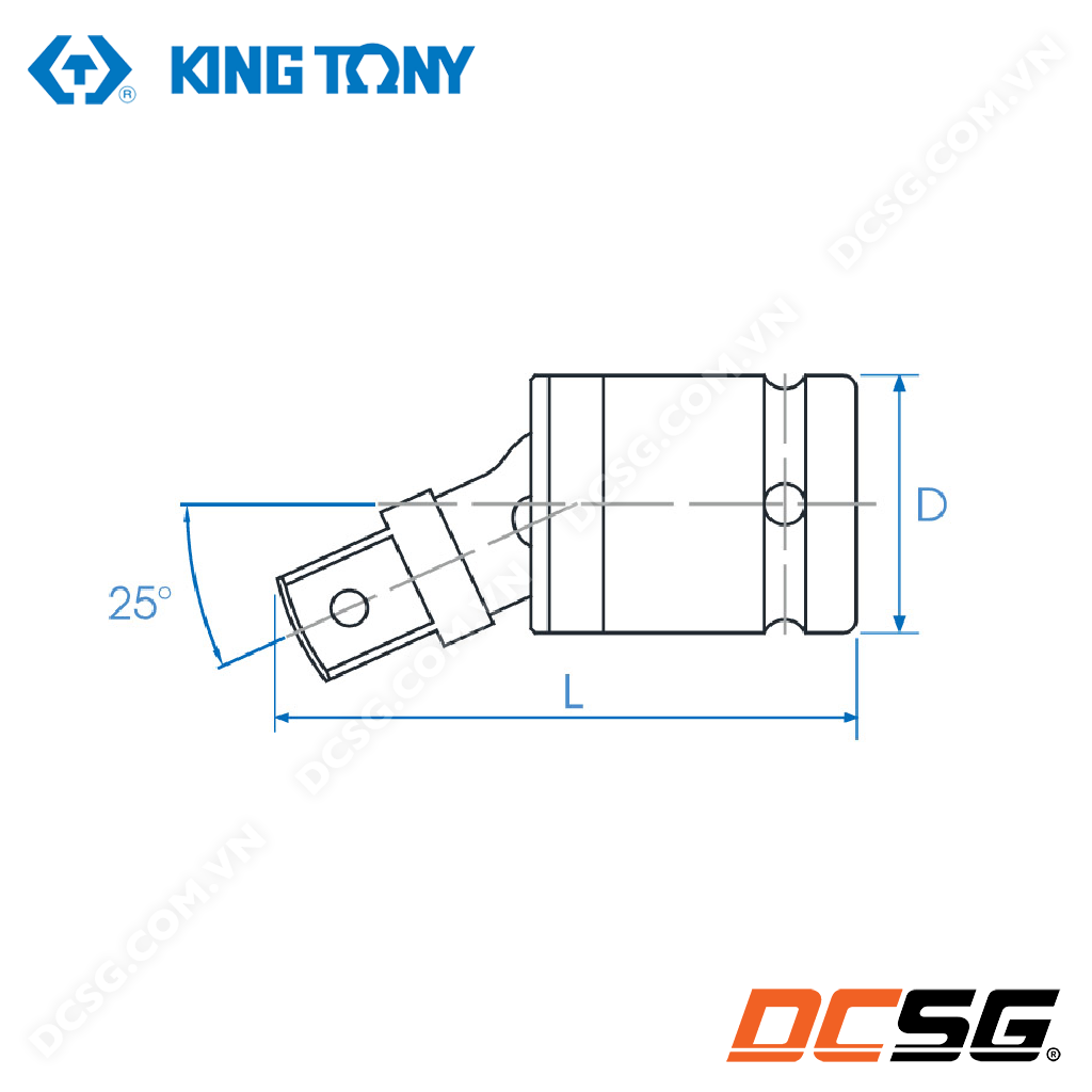 Đầu nối lắc léo đen 1/2" Kingtony 4797 | DCSG