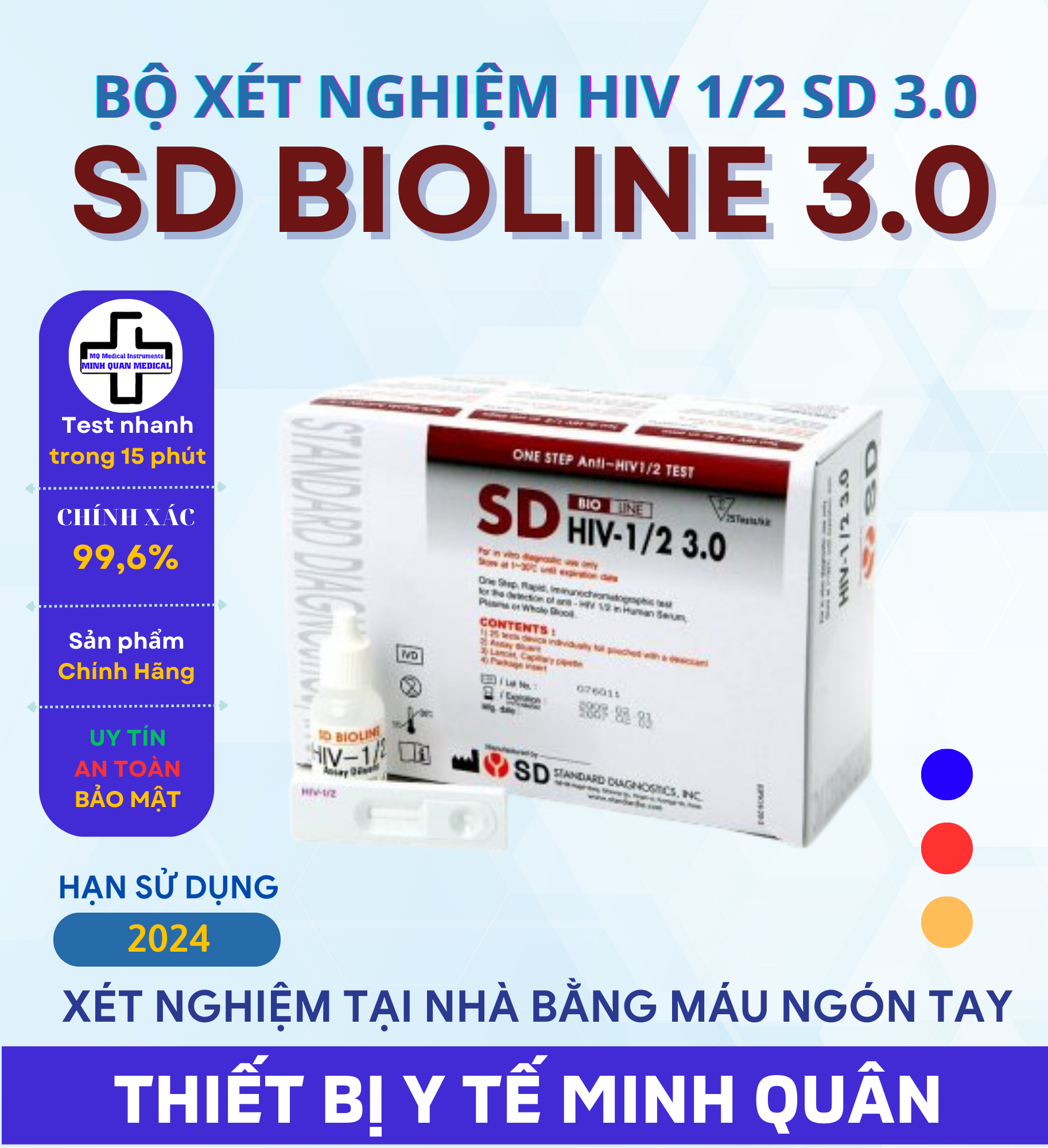 Bộ test HIV SD BIOLINE HIV-1/2 3.0