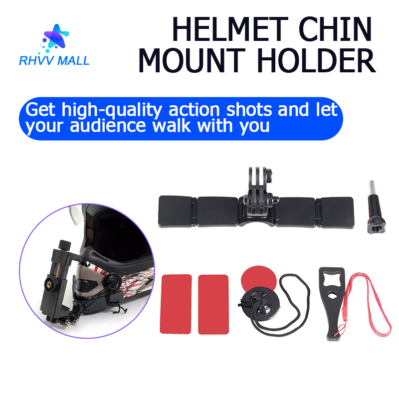 Motorcycle helmet chin Mount holder kit for GoPro Hero 9 8 7 6 action camera accessories