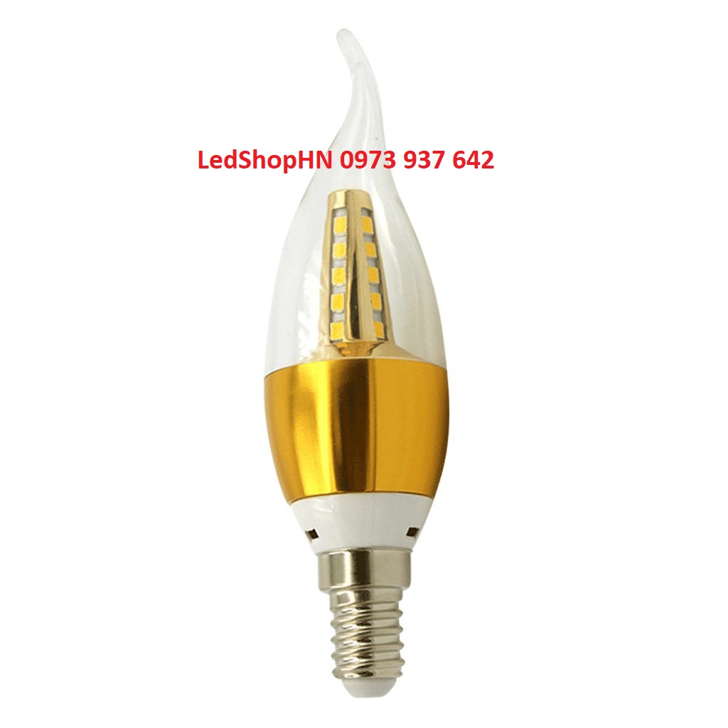 Bóng đèn led nến 5W ánh sáng vàng đui E14 quả nhót có râu
