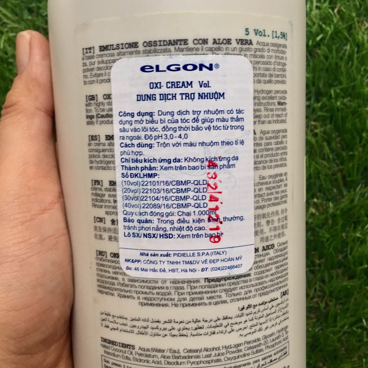 Oxy Elgon Trợ Nhuộm, Tẩy Mở Biểu Bì Tóc - 1000ml