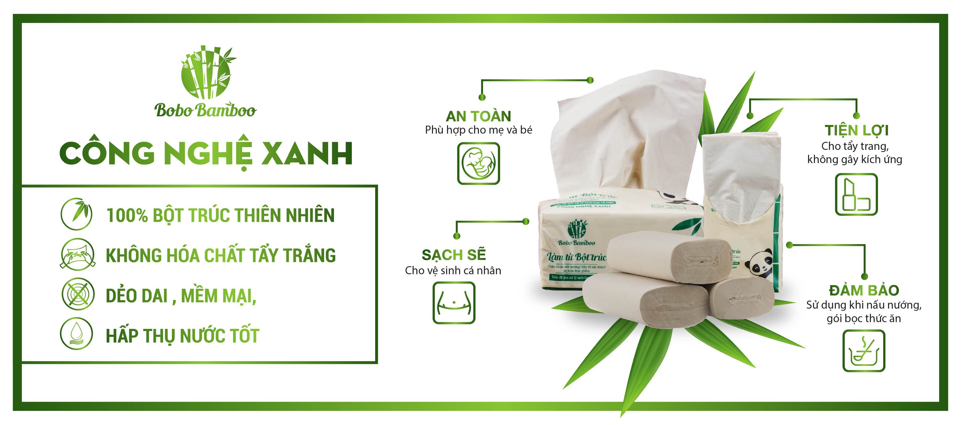 10 Gói giấy bỏ túi Khăn giấy cao cấp Bobo Bamboo