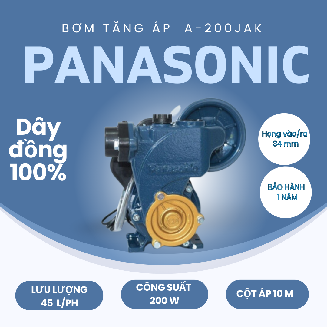 MÁY BƠM TĂNG ÁP PANASONIC 200W - A-200JAK