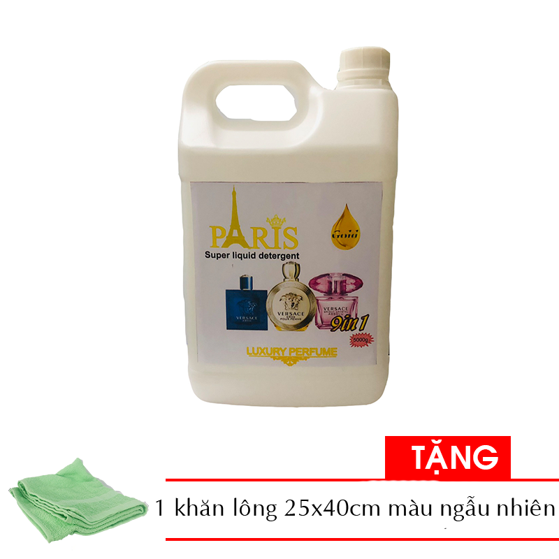 Nước xả vải Paris Thái Lan 5 lít Tặng 1 khăn tắm cotton siêu mềm 25x40cm màu ngẫu nhiên
