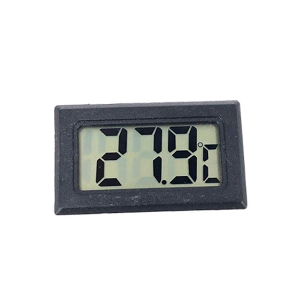 Ziqqucu  Embedded Digital Thermometer with Built-in Probe and LR44 Battery Black Rectangular Thermometer Hygrometer Aquarium Temperature Humidity Meter