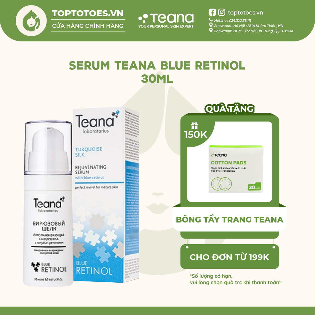Serum Teana Blue Retinol cho da căng sáng láng mướt trẻ hoá da