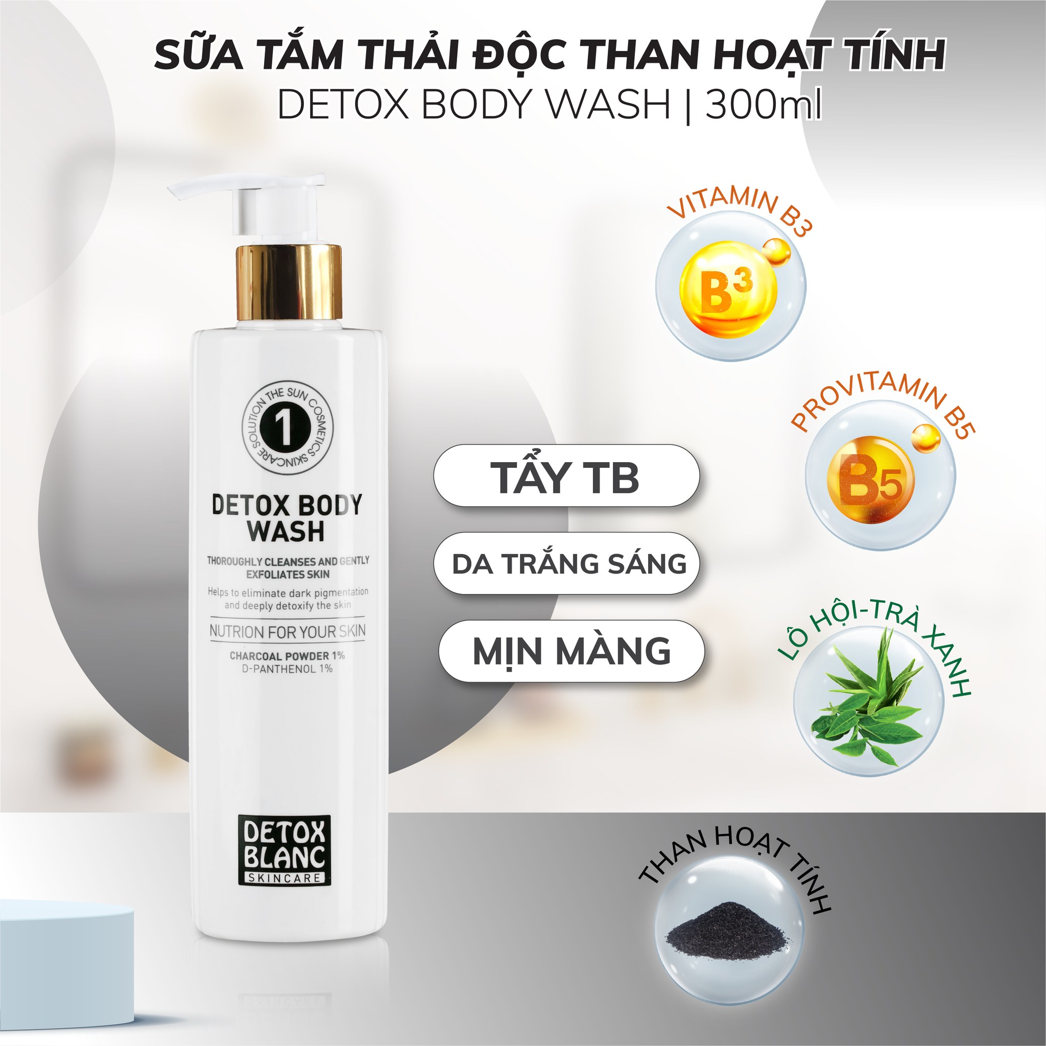 Sữa tắm thải độc trắng da body Detox Blanc