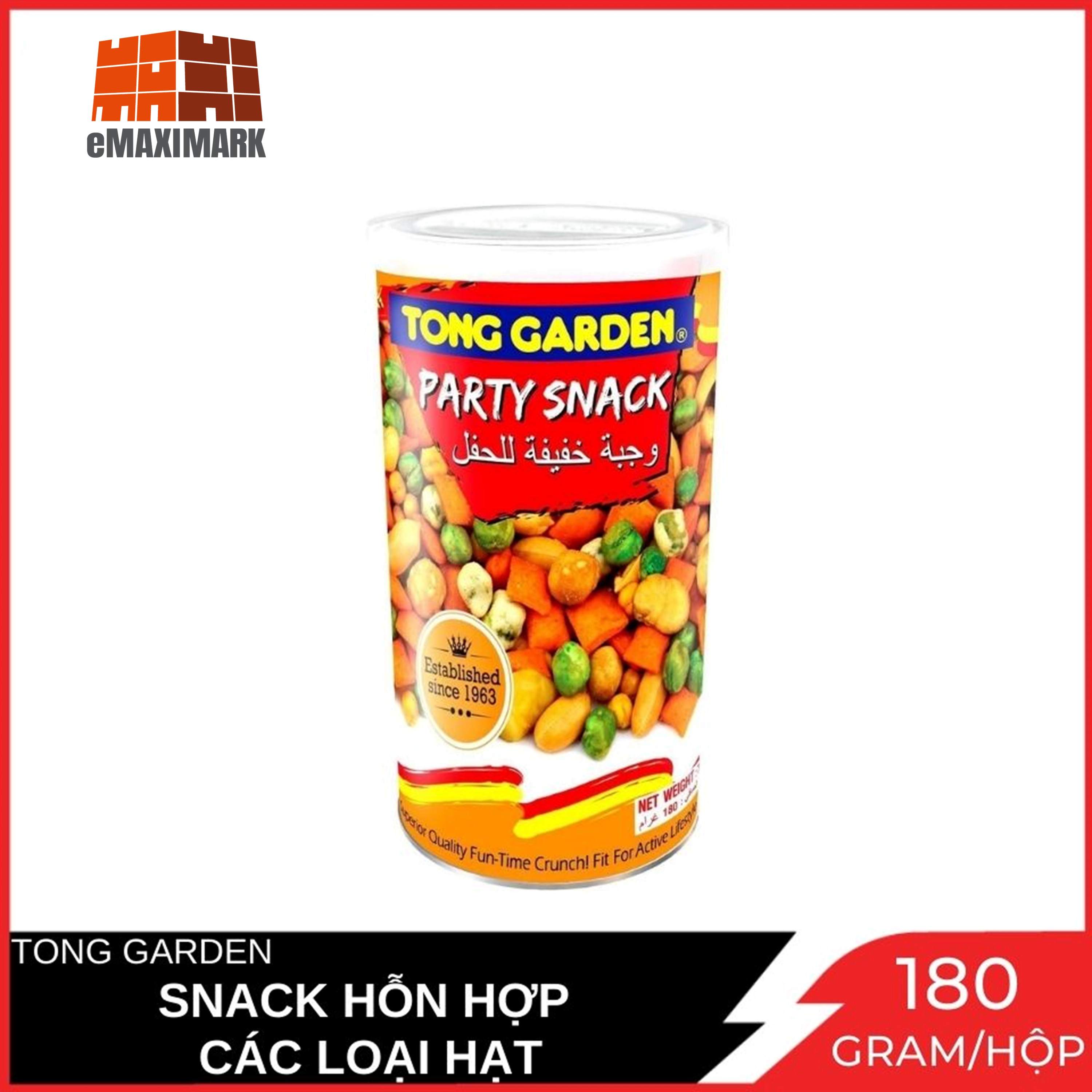 Snack hỗn hợp và các loại hạt tong garden hộp 180g