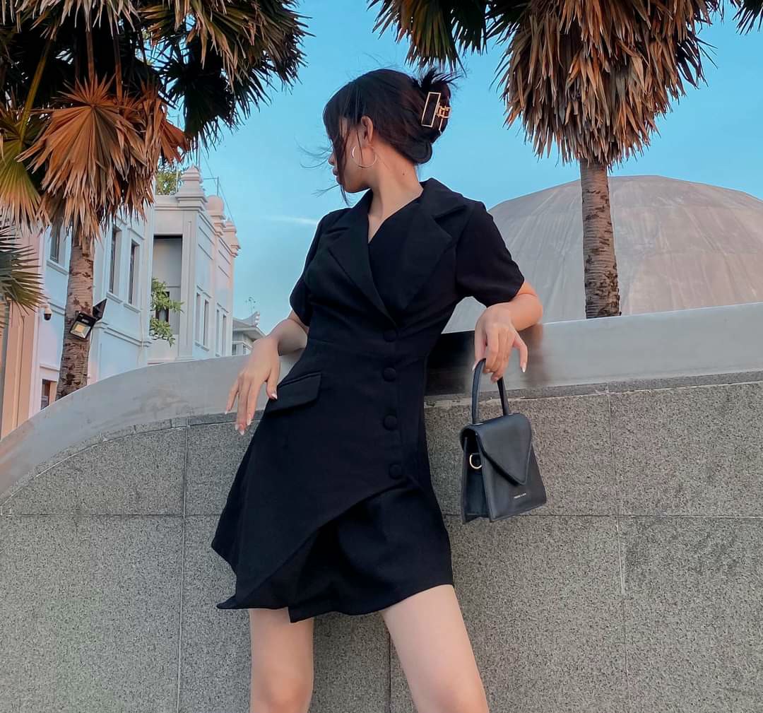 ĐẦM DỰ TIỆC VEST NÚT XÉO BELA DRESS