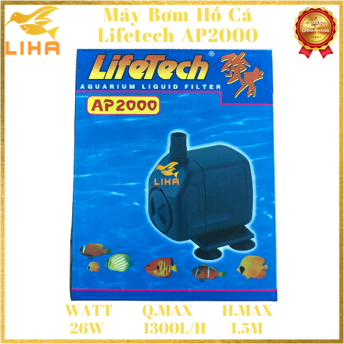 Máy Bơm Nước Lifetech AP2000 (26W-1300L/H-1.5M) - Máy Bơm Lifetech AP2000 Cho Hồ Cá