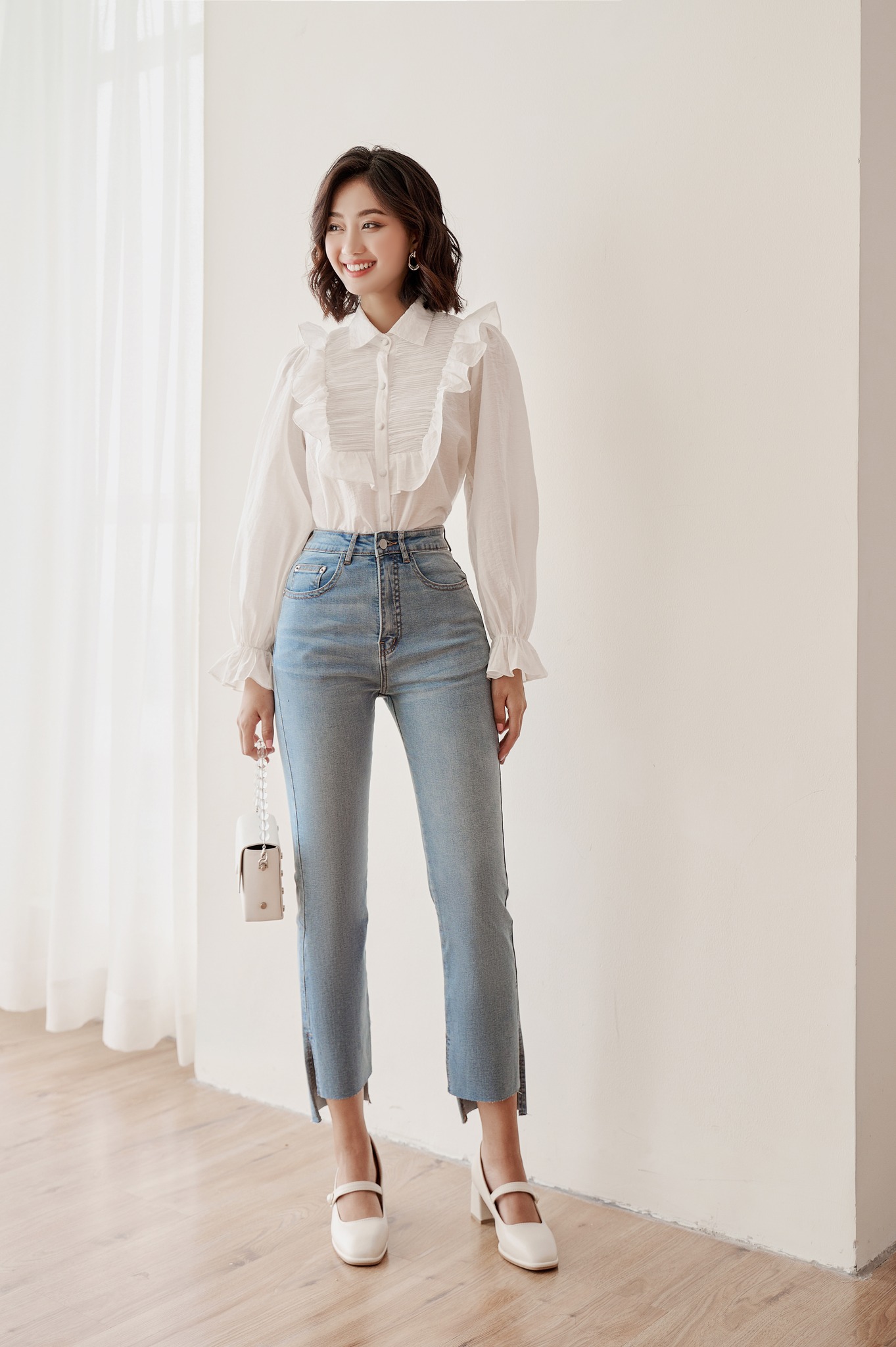 OLV - Áo sơ mi công sở Alma White Top