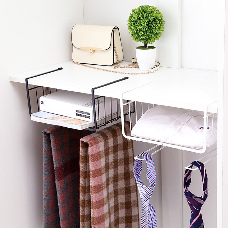 Kệ Sắt Treo Gầm Bàn Đa Năng Đựng Sách, Đựng Đồ Cá Nhân 31x22x12 cm