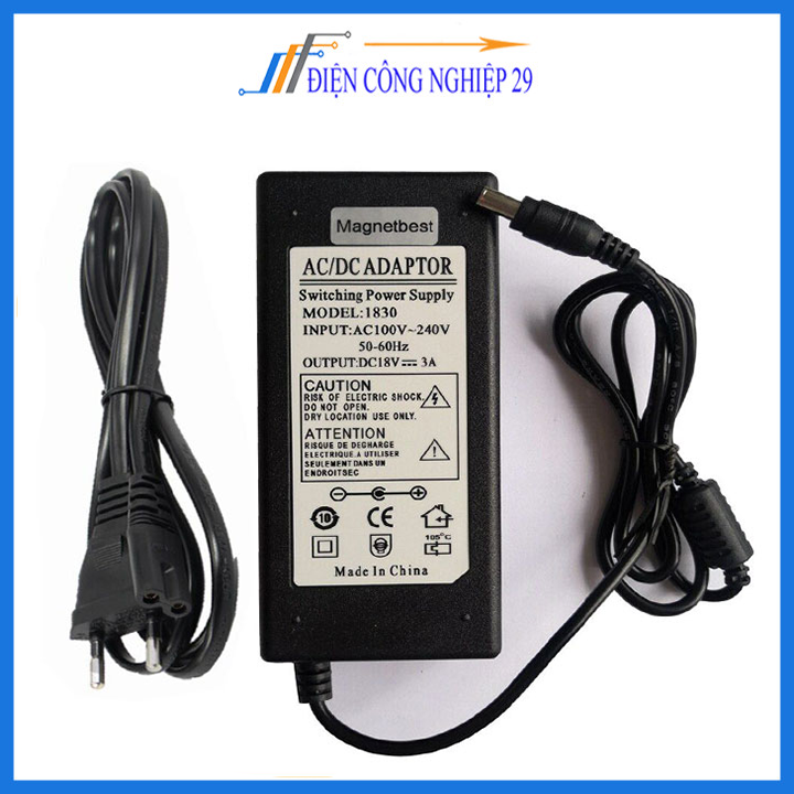 Nguồn adapter 18V 3A giắc cắm 5.5x2.1mm