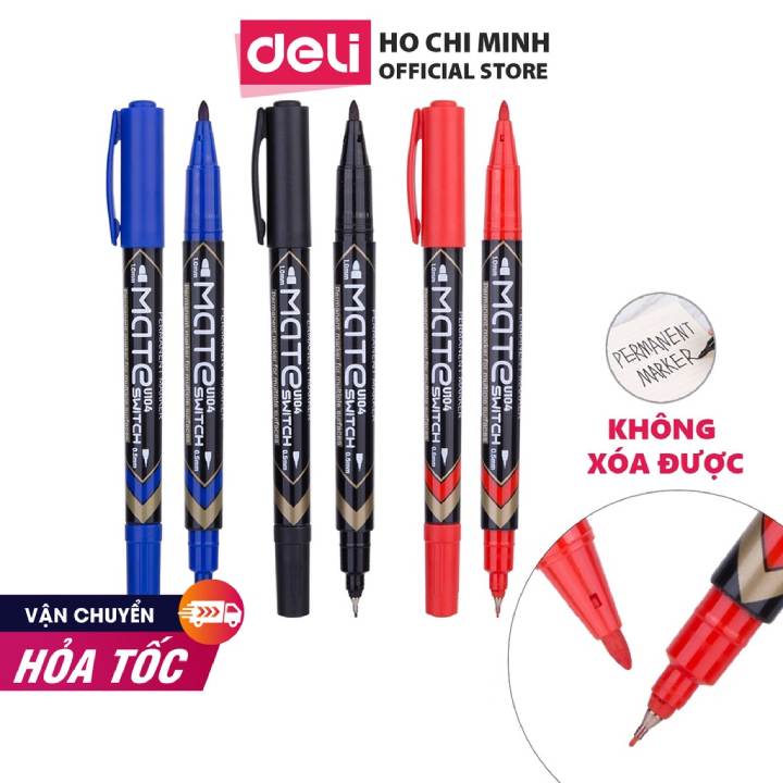 Bút/viết lông dầu 2 đầu nhỏ deli . do vpp hiếu cường cung cấp