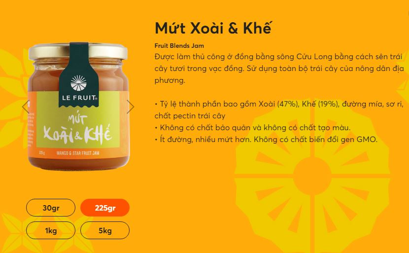Mứt trái cây mứt Xoài Và Khế Le Fruit (225g)