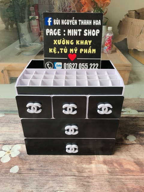 kệ tủ đựng mĩ phẩm 4 tầng đặc biệt đen