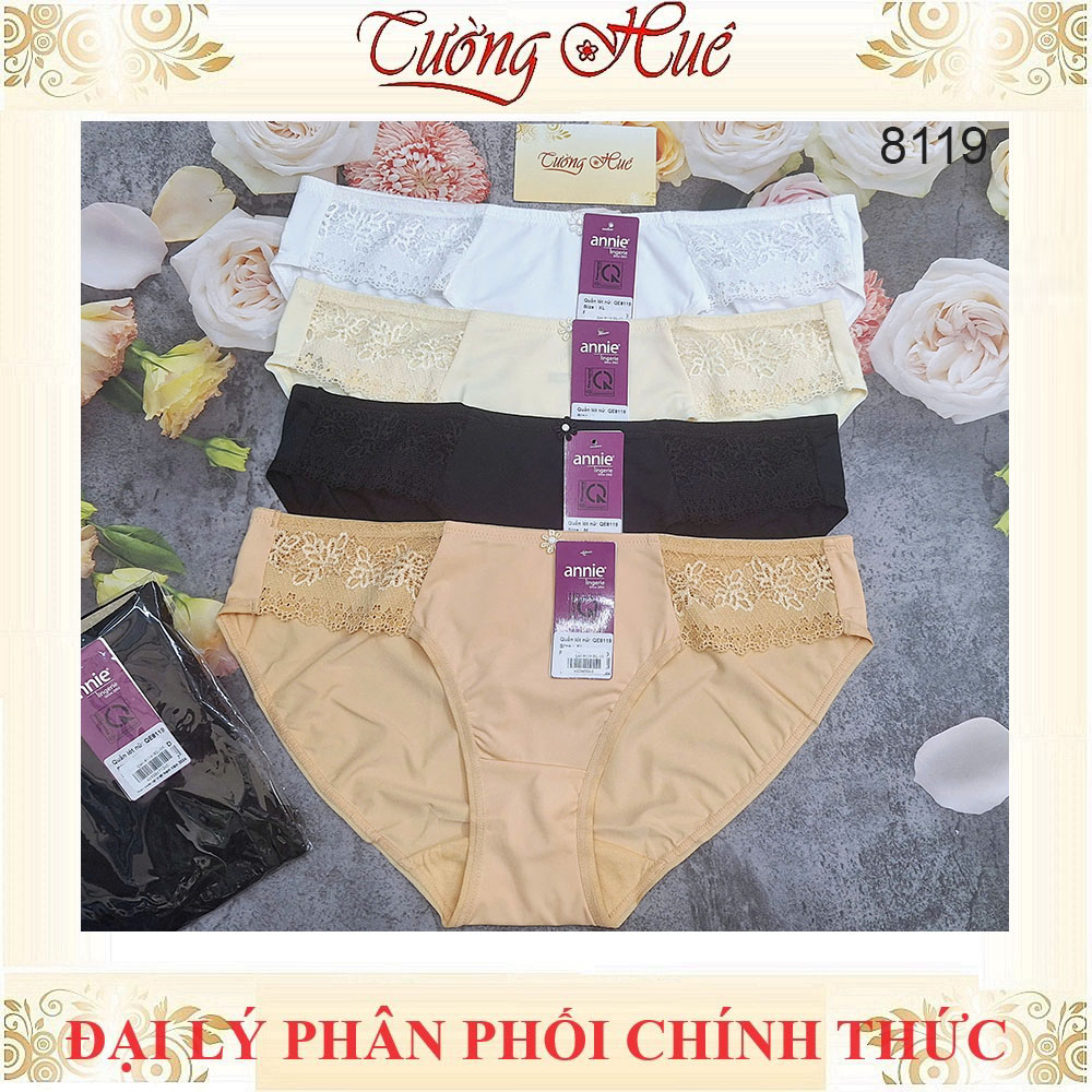 Quần lót nữ annie 8119 thun lạnh phối ren ( Form lớn lùi 1 size ).