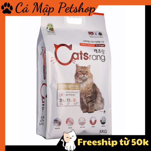 Hạt cho mèo CATSRANG, Hạt cho mèo xuất xứ Hàn Quốc dành cho mèo từ 3 tháng tuổi - Túi 5kg