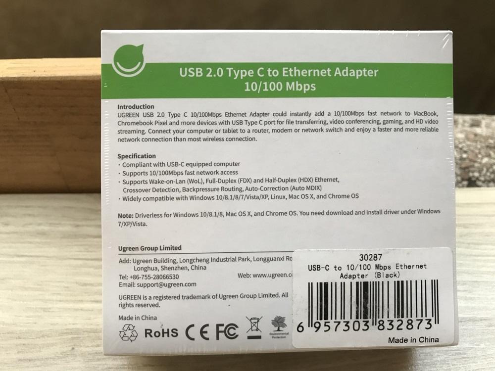 Cáp USB Type C To Lan Ethernet Adapter Ugreen UG-40381