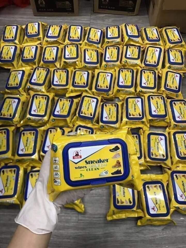 Gói 30 miếng giấy lau giày vàng snacker