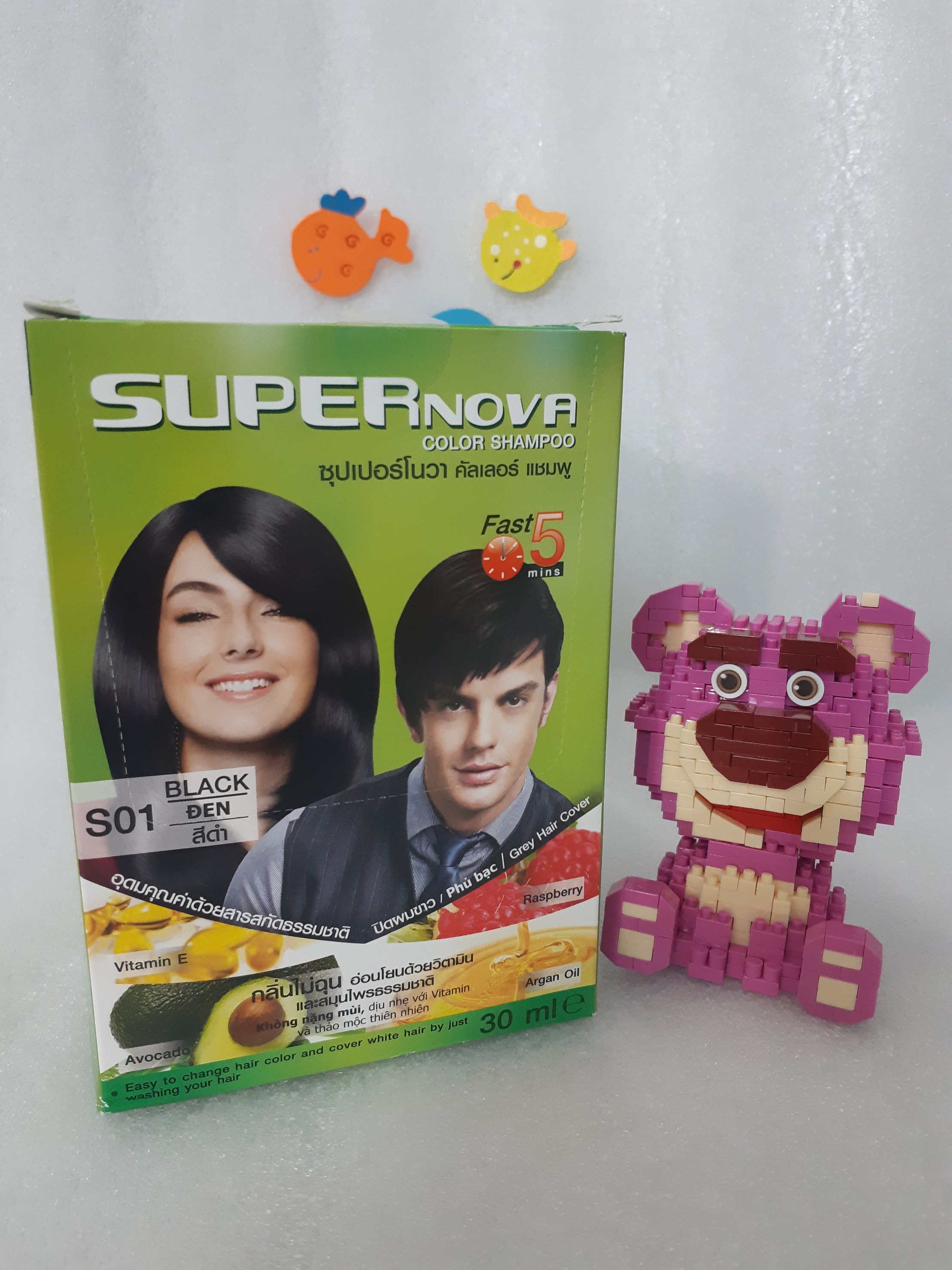 [Hộp 12 gói] Gội nhuộm thảo dược Super Nova 30ml/gói_ Thái Lan