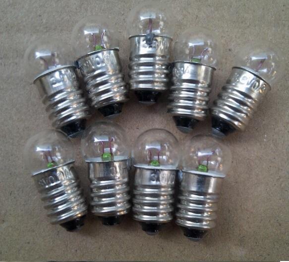 COMBO 10 bóng đèn sợi đốt 3.8V 0.3A  ĐUÔI XOÁY 10MM E10