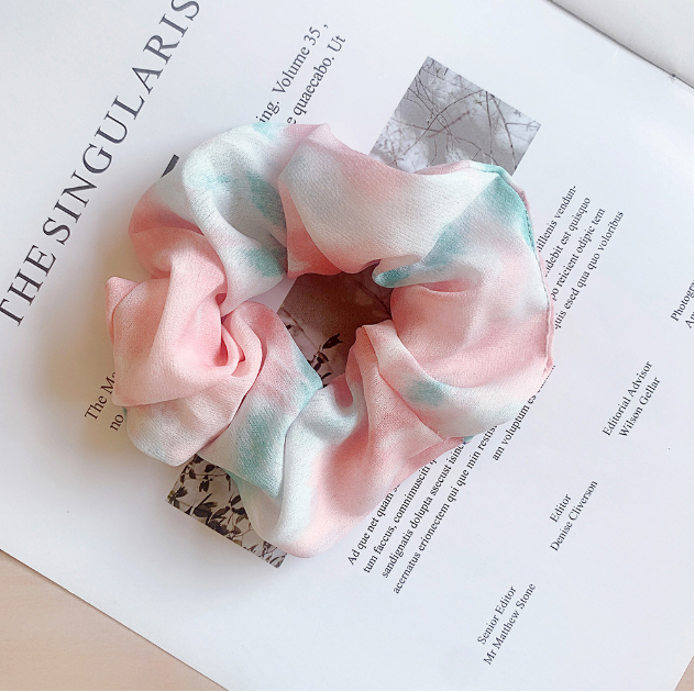 Cột Tóc Scrunchies Buộc Tóc Họa tiết Loang Màu