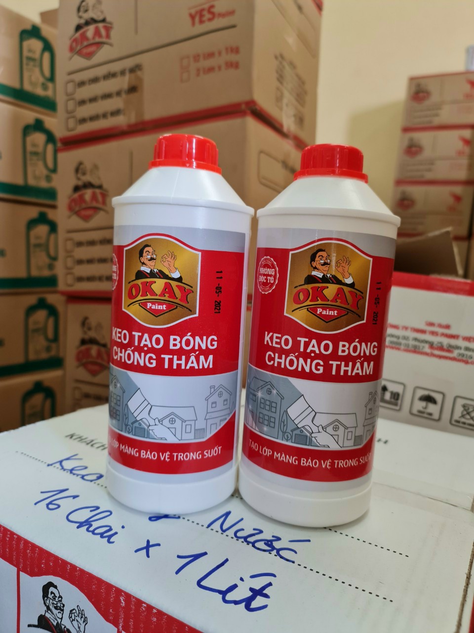 Sơn chậu cảnh Okay cao cấp bền màu.