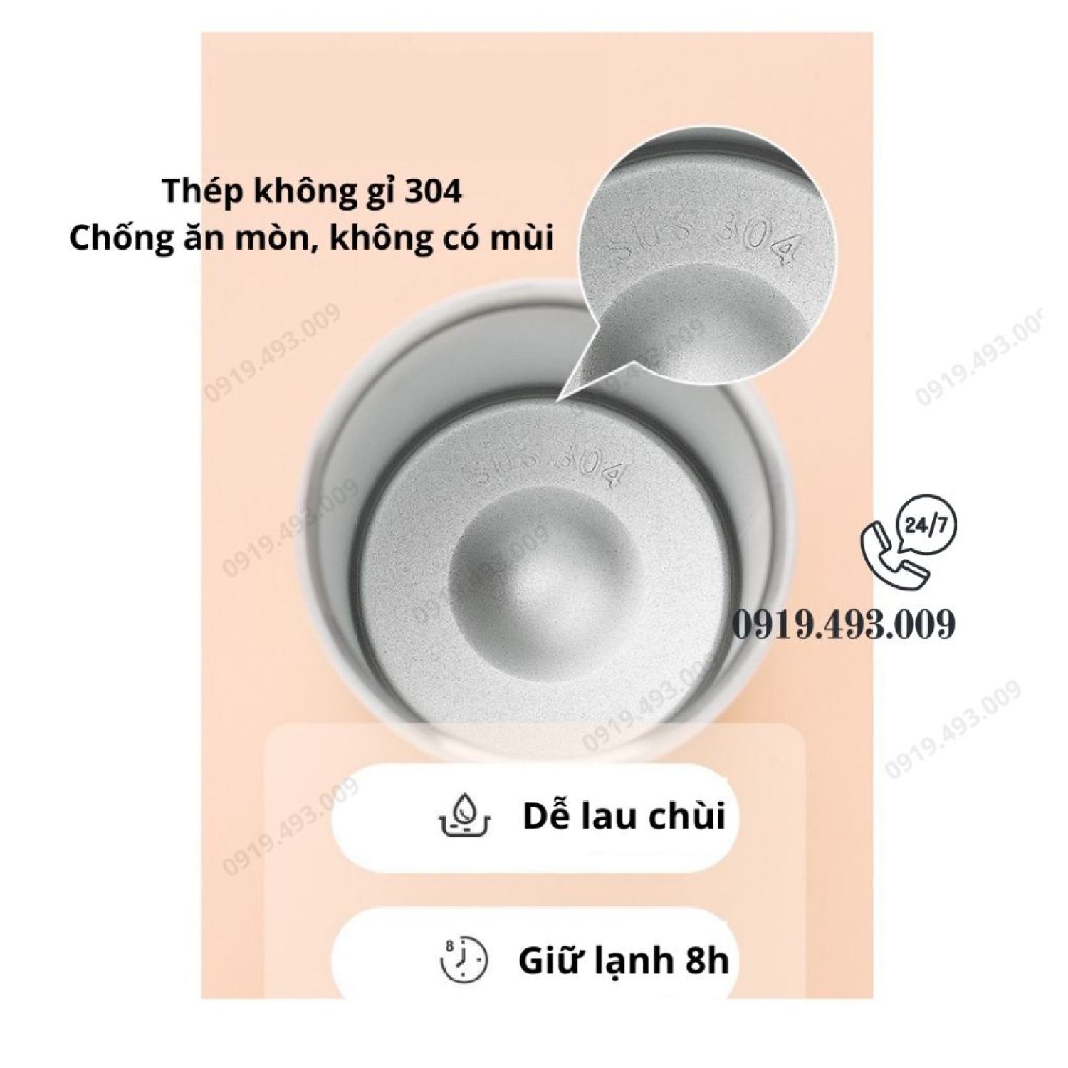 Bình Giữ Nhiệt Hàn Quốc Cao Cấp 300ml - Ly Giữ Nhiệt