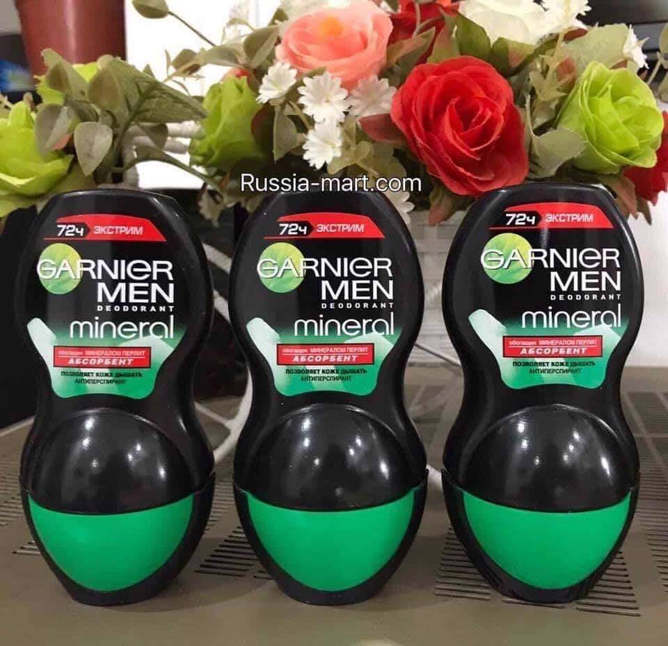 [HÀNG XÁCH TAY NGA] Lăn khử mùi dạng khoáng GARNIER MEN 72H (Russianmart Linh Sơn)