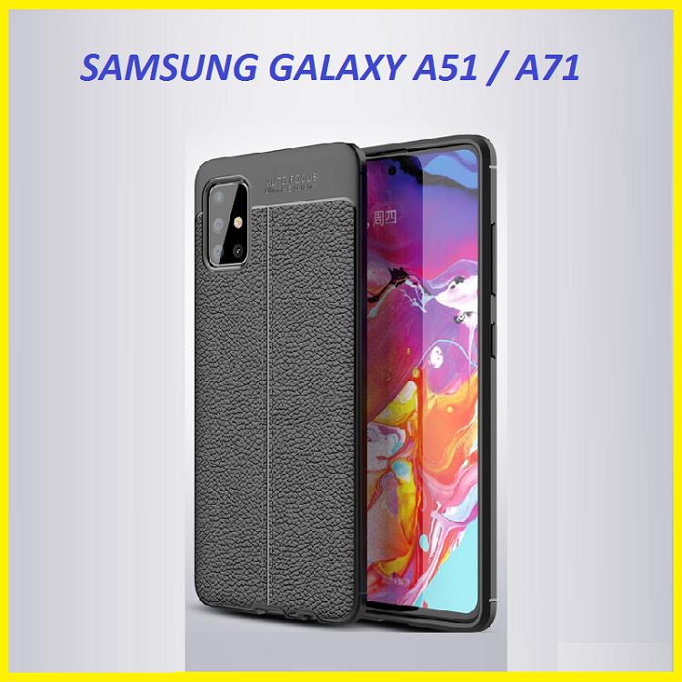 Ốp lưng silicon Samsung Galaxy A51/A71 giả da chống sốc Auto Focus
