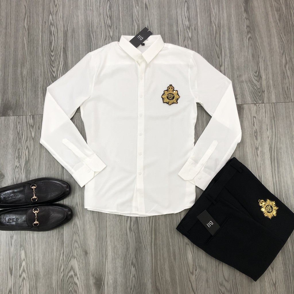 [Sơ Mi + Quần Âu] Combo Quần Âu + Sơ Mi Đính Đá Ong Vàng Siêu Rẻ (Ramdom Logo)