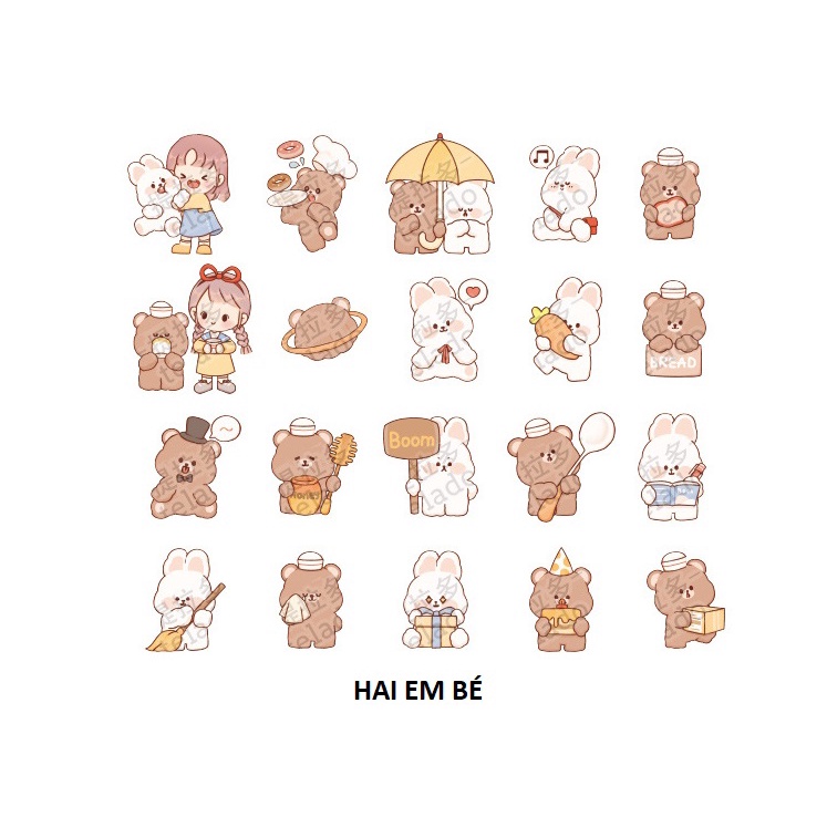 Miếng dán sticker trang trí sổ tay hình động vật
