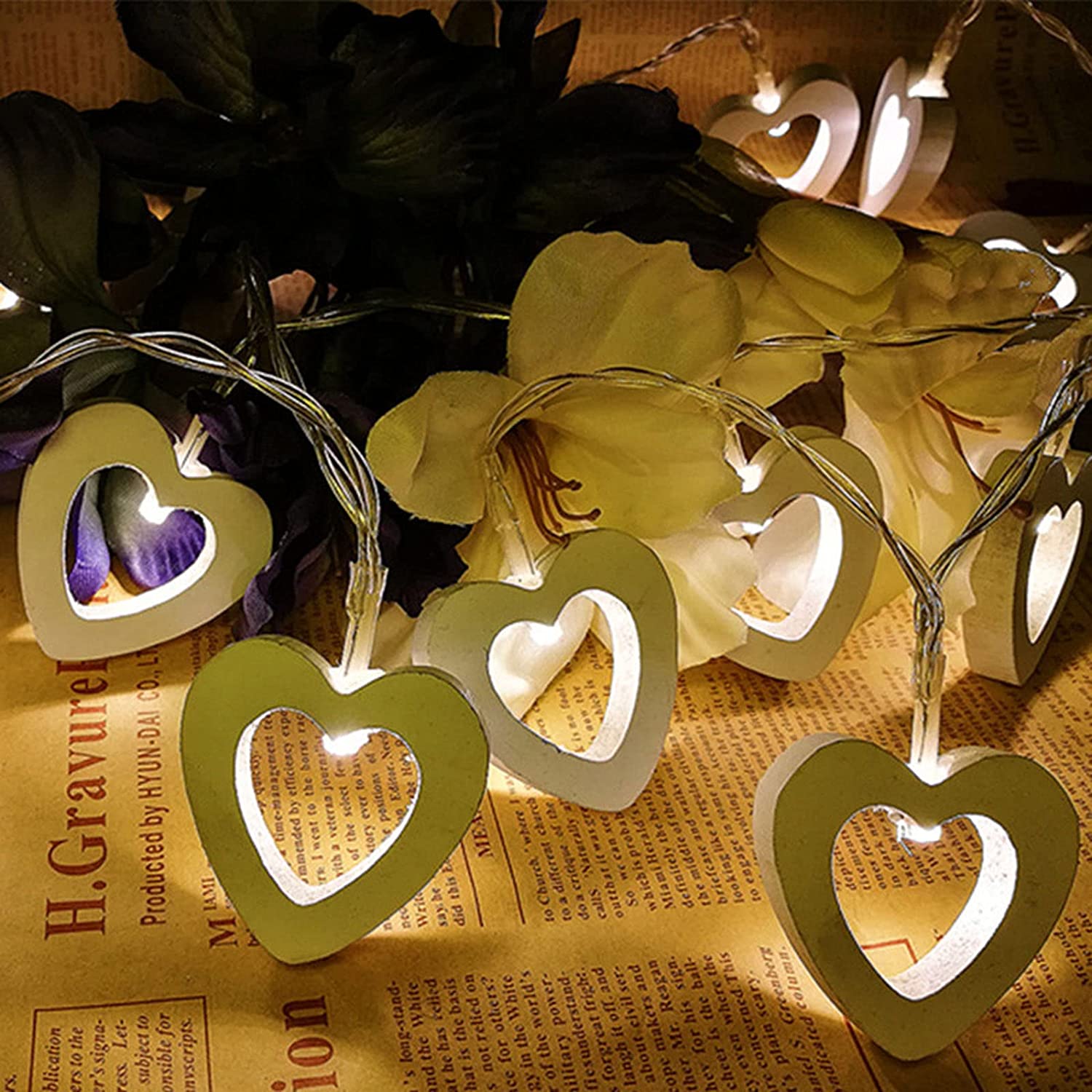 Dây Đèn Led Xài Pin AA/USB Bóng Đèn Trái Tim Trang Trí Tiệc Cưới String Light Decorative Light Valentine