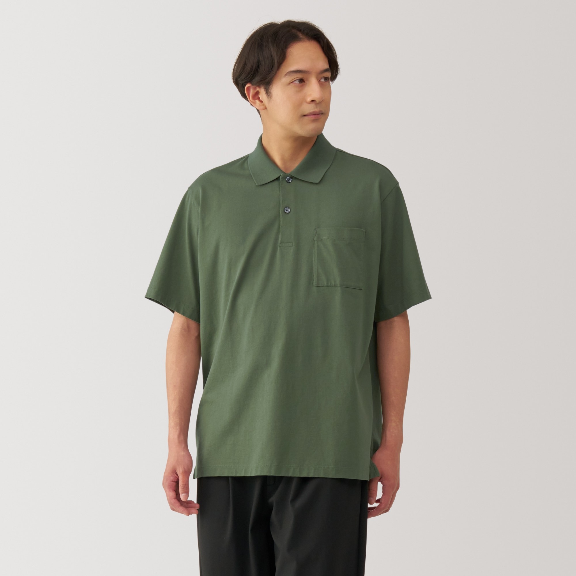 Áo Polo Vải Jersey Washed MUJI