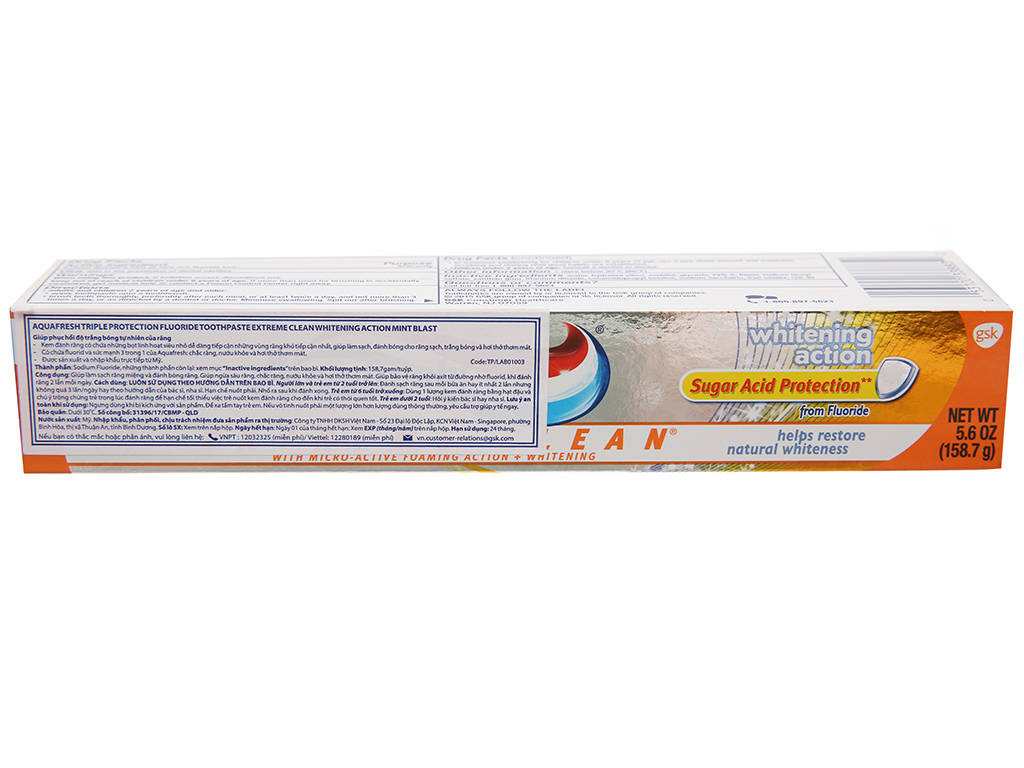 [HCM]Kem Đánh Răng Aquafresh Whitening Action 158.7g