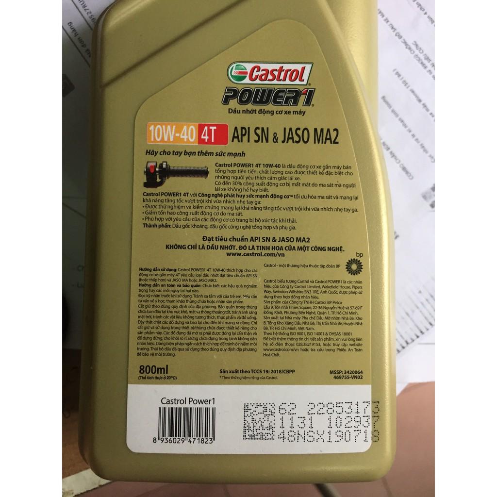 Dầu nhớt 0.8 lít Castrol Power 1 4T 10W40