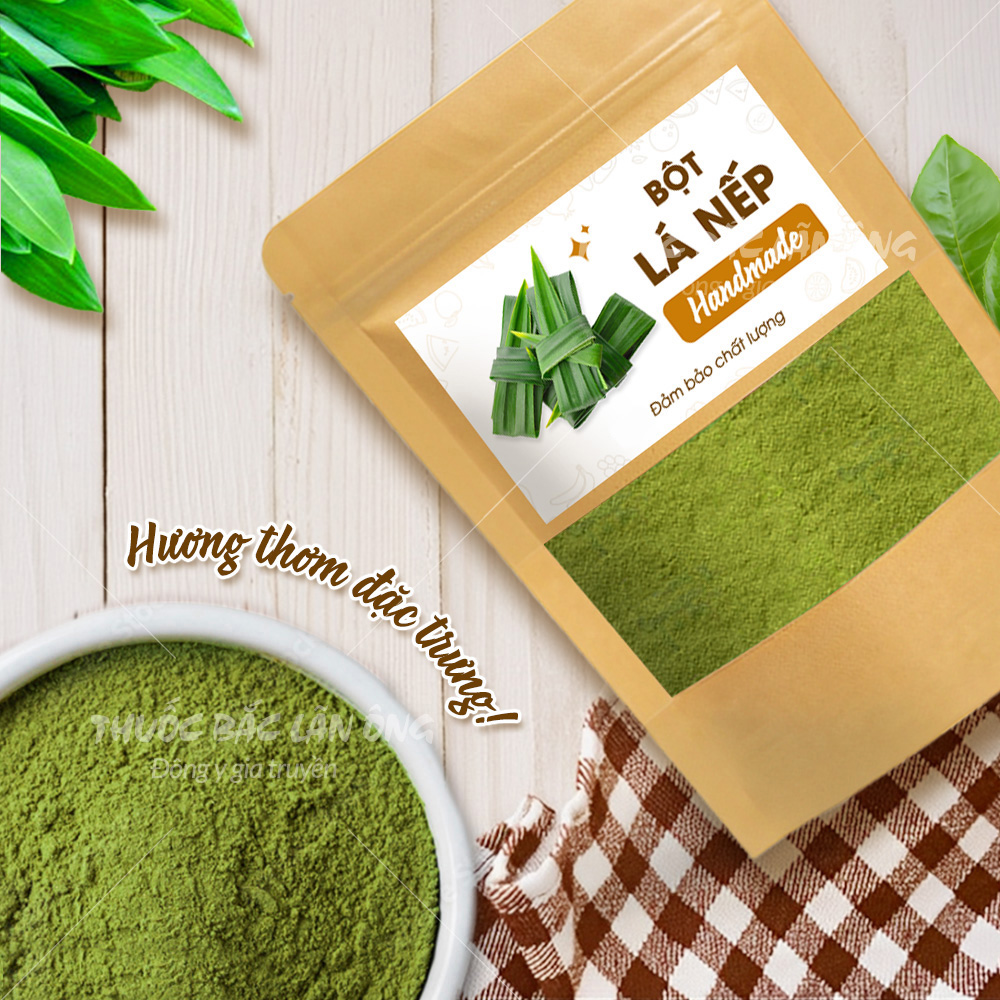 Bột lá nếp sấy lạnh nguyên chất 100g (Bột lá dứa,lá thơm)