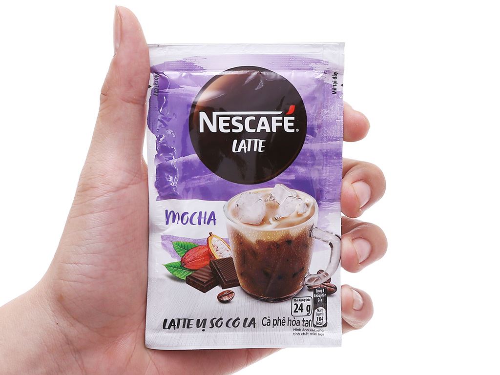 Cà phê hòa tan NESCAFÉ Latte Vị Sô cô la (Hộp 10 gói x 24g)