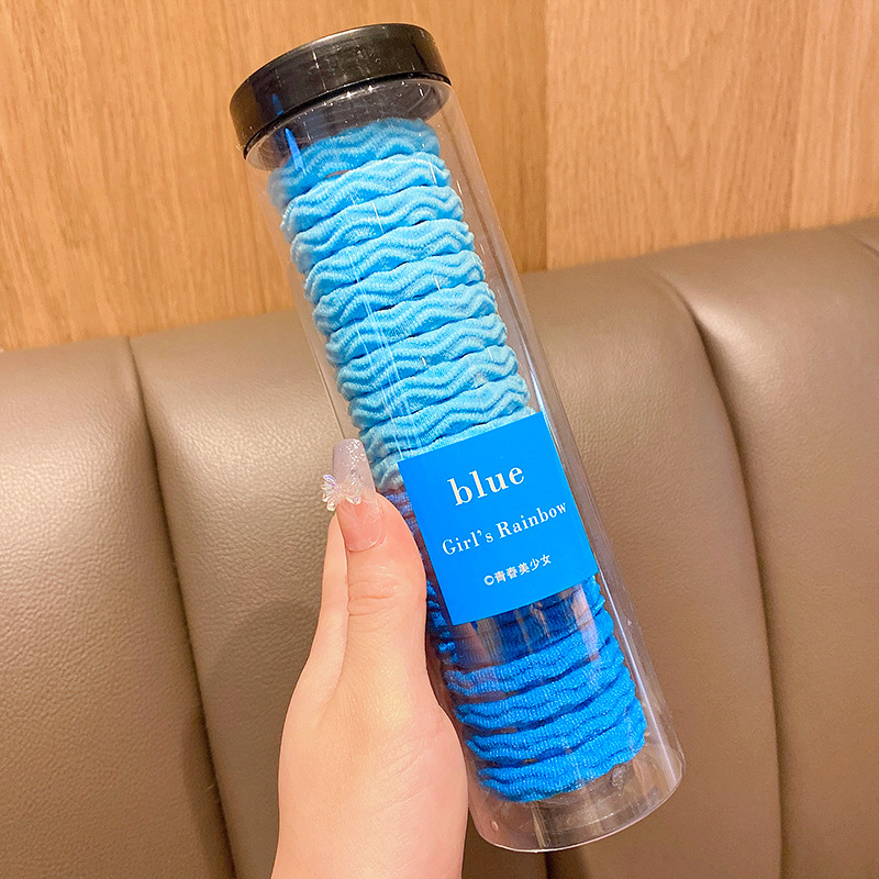Hộp 20 thun buộc tóc vải lớn màu pastel nâu 2023 - Cột tóc vải mềm lớn
