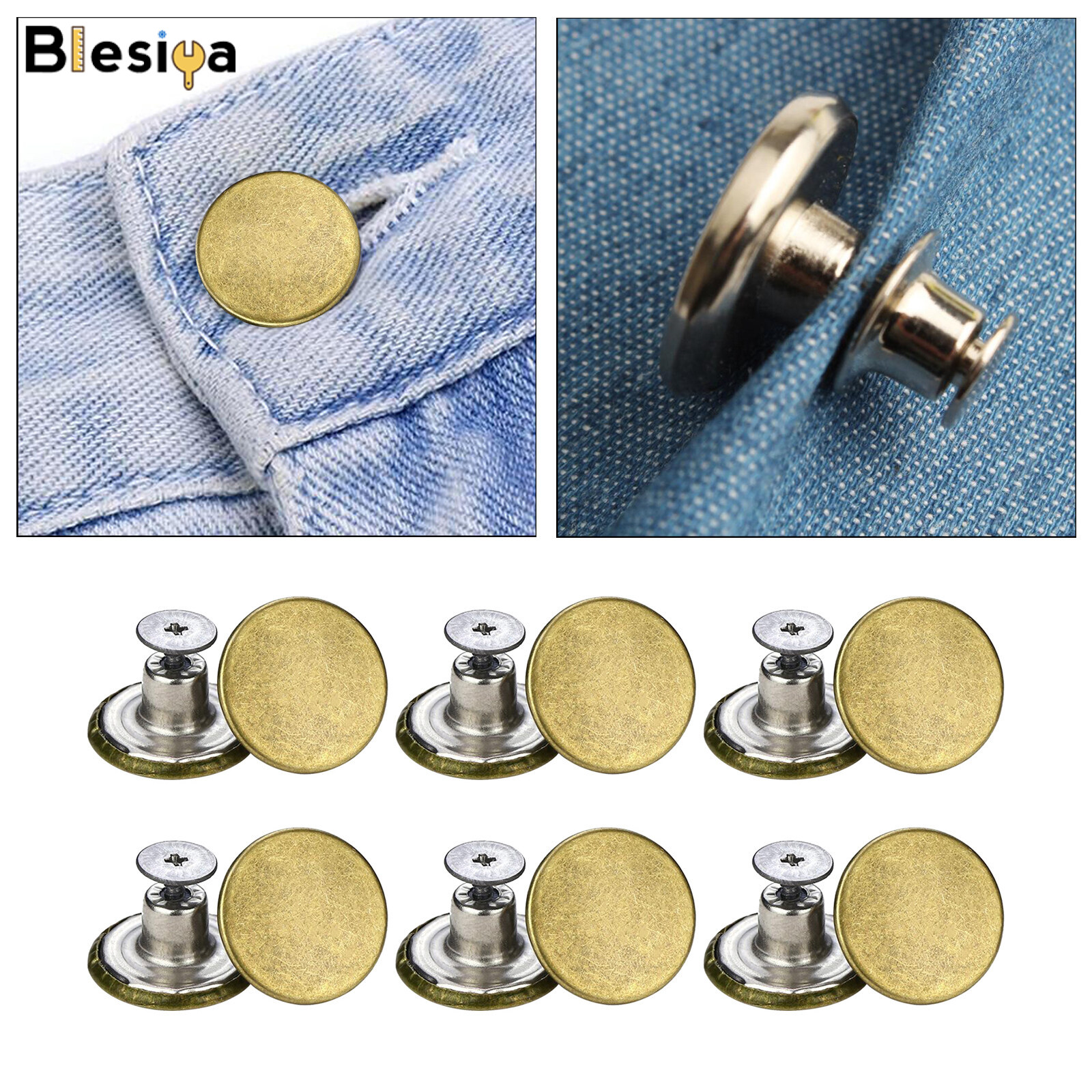 Blesiya 12x 17mm Jeans Buttons Repair Studs for Jean Pant Replace